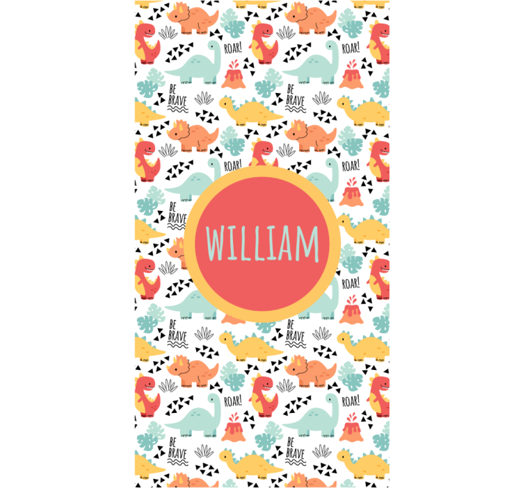 Dinosaur roller blind baby dinosaurs with circle name - TenStickers