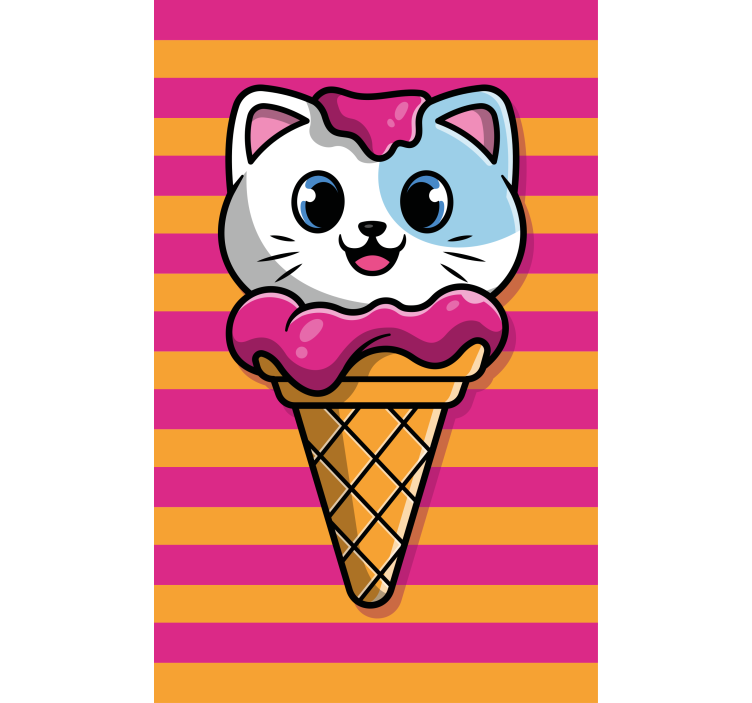 Cat Ice Cream animal roller blind - TenStickers