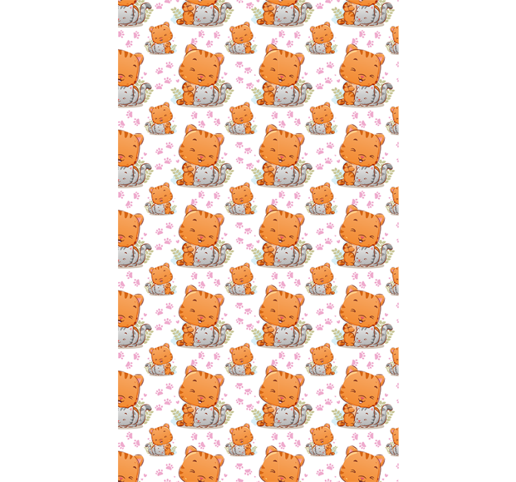 Baby cat patterns children room roller blind - TenStickers