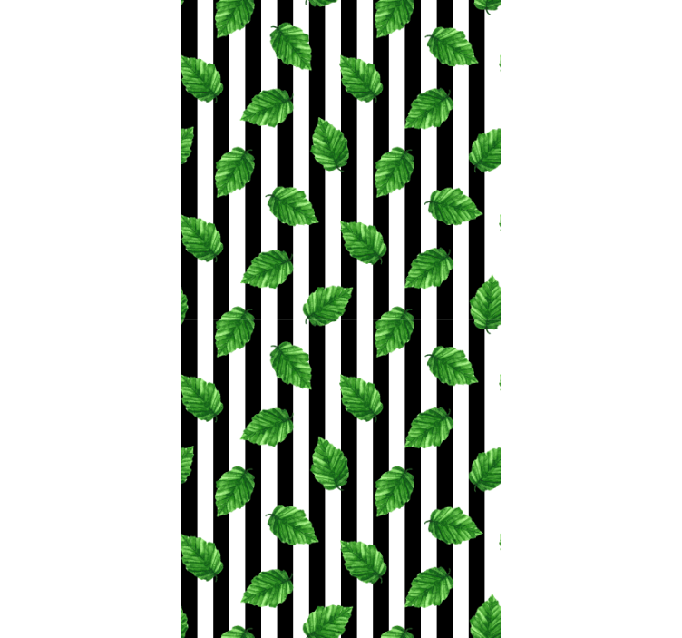 Leafy Striped Pattern flowers and plants roller blind - TenStickers
