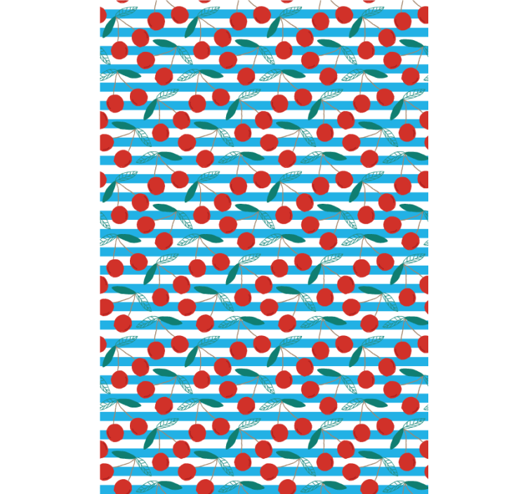 Cherry blue stripes Fruit and vegetable blind - TenStickers