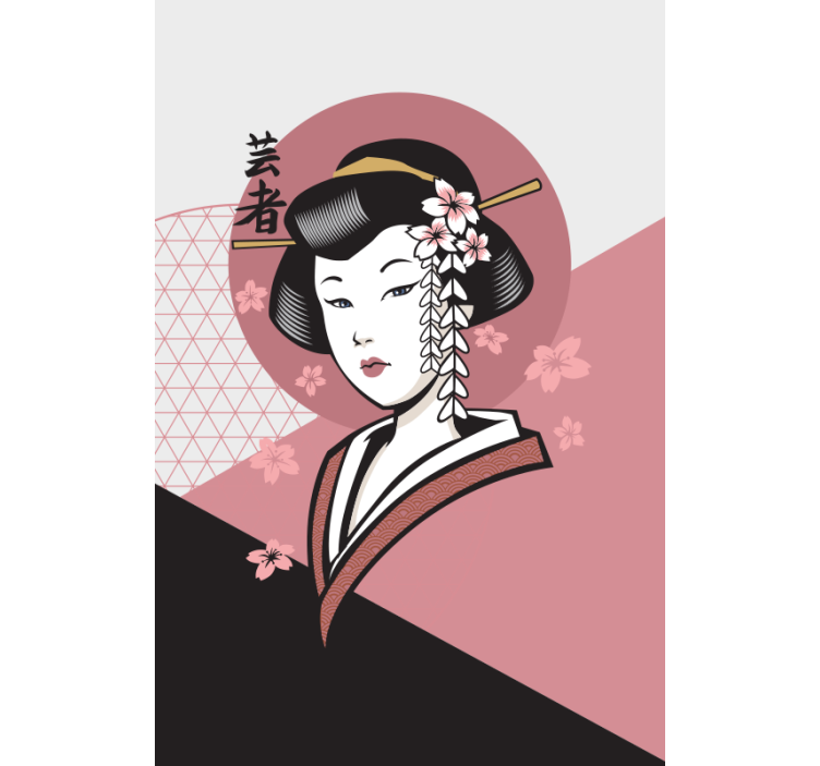 Elegant Japanese Woman art roller blind - TenStickers