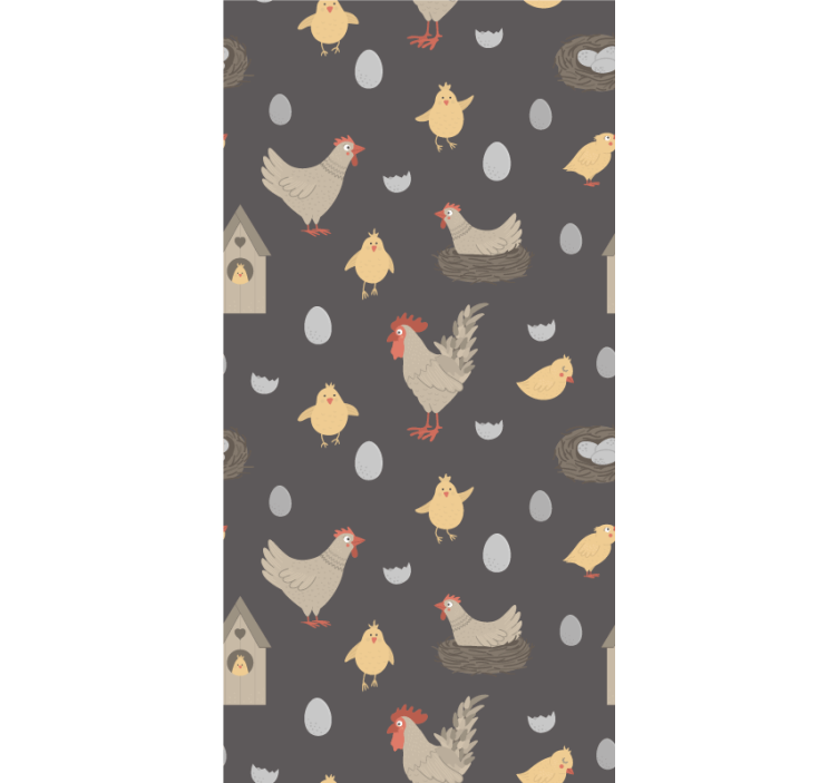 Chickens and Eggs Motif animal roller blind - TenStickers