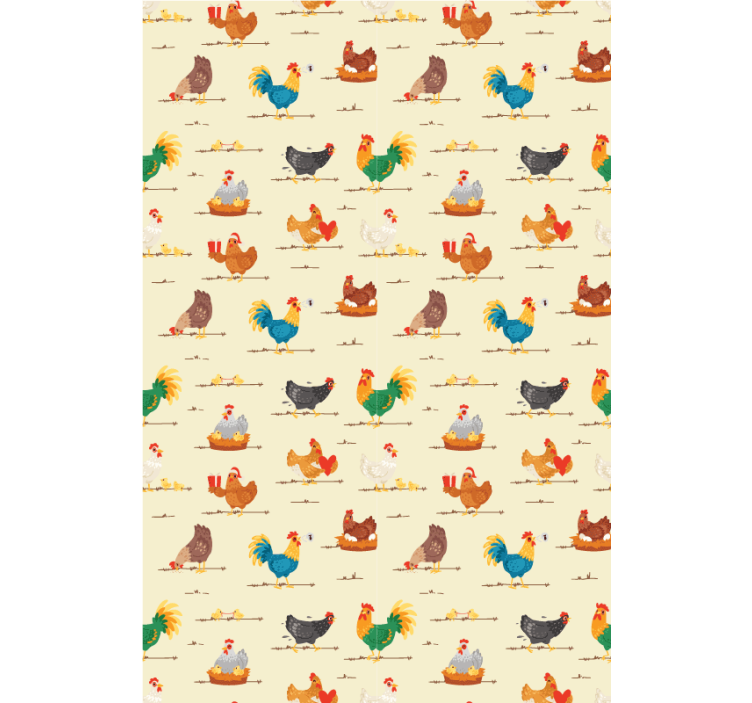Chickens and Roosters animal roller blind - TenStickers