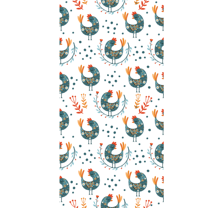 Blue feathery chicken animal roller blind - TenStickers
