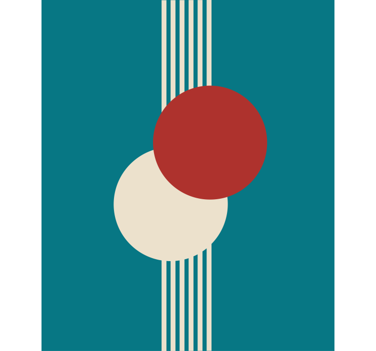 Two circles abstract art Blind painting - TenStickers