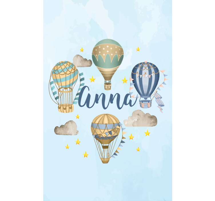Hot airballoons with name customise roller blind - TenStickers