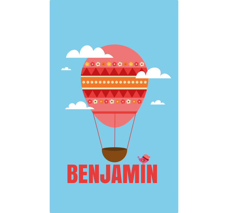 Red balloon on the blue sky with clouds Blind - TenStickers