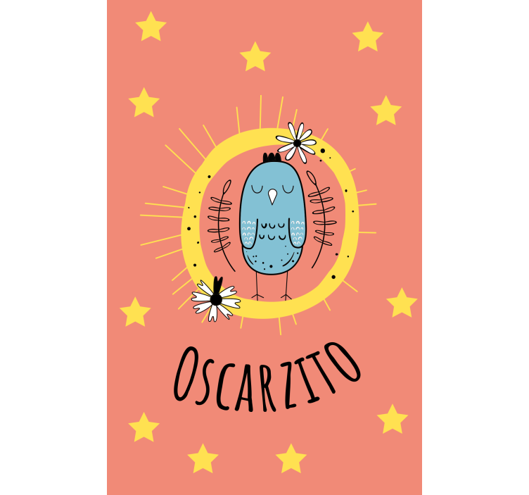 Blue bird with name children room roller blind - TenStickers