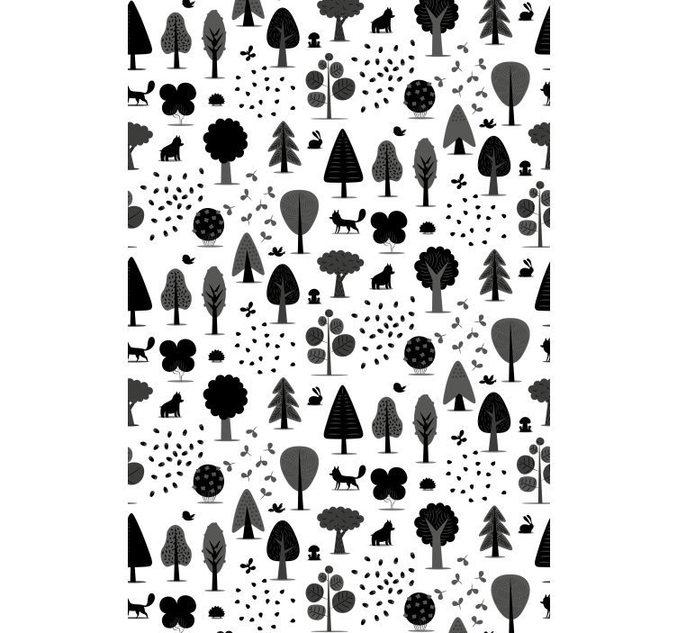Stylised nature motifs scandinavian roller blind - TenStickers