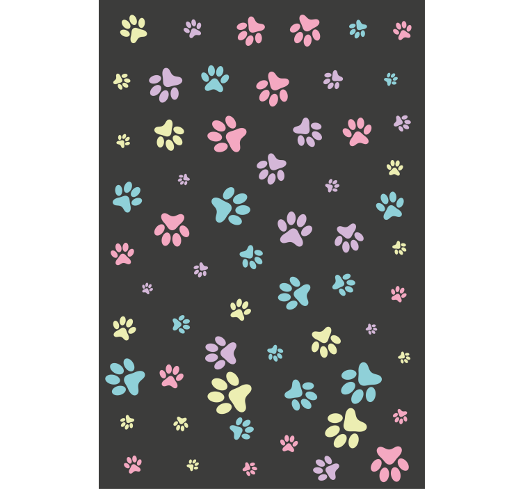 Colorful Paw Prints animal roller blind - TenStickers