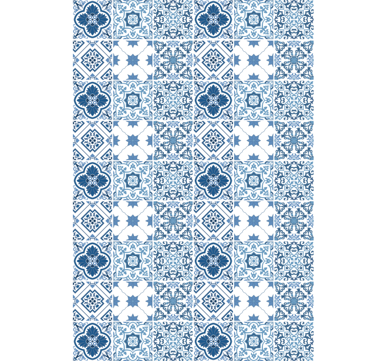 Intricate blue patterns bathroom roller blind - TenStickers
