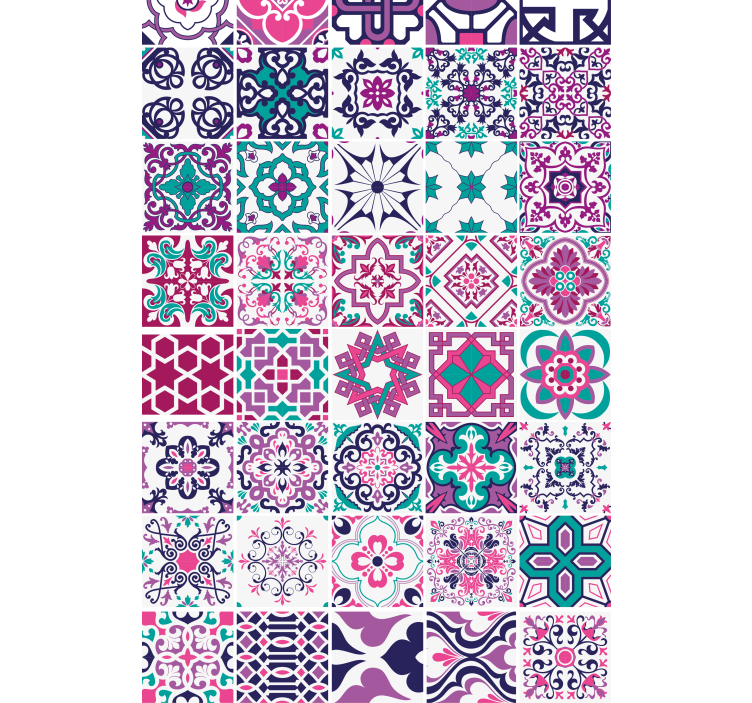 Pink maroccan tile pattern Bathroom blind - TenStickers