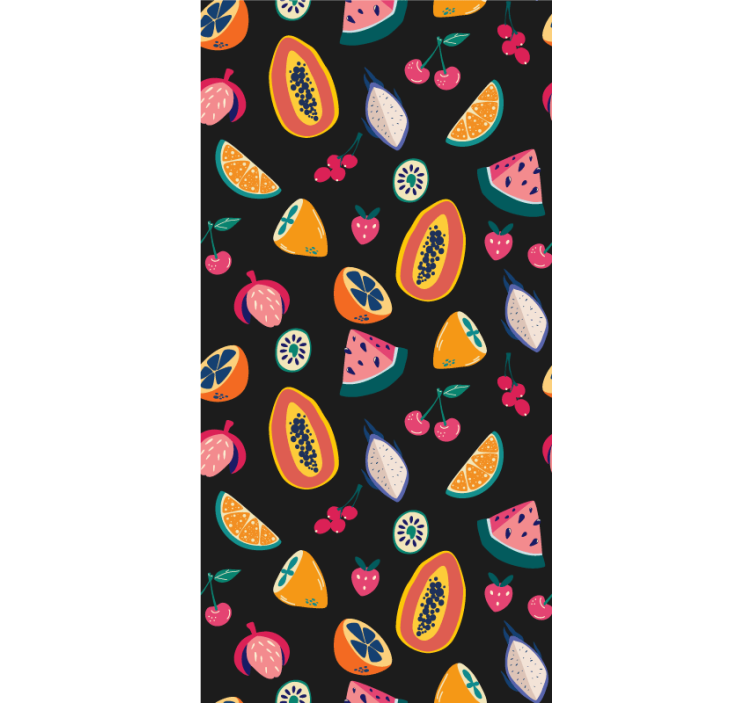 Colorful tropical motif fruit and vegetable roller blind - TenStickers