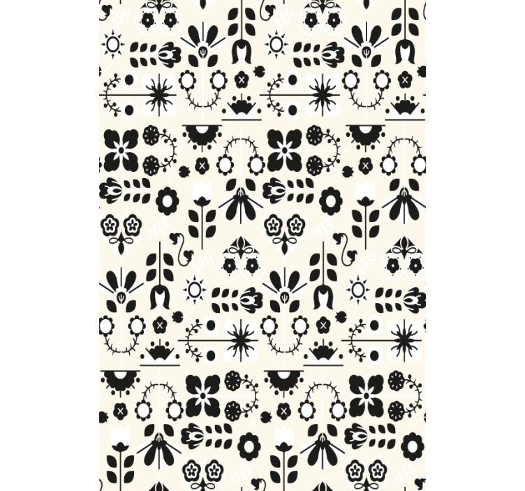 Black/white geometric leaves Living room blind - TenStickers
