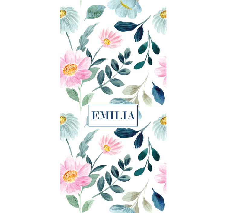 Floral Blossom With Name flowers and plants roller blind - TenStickers