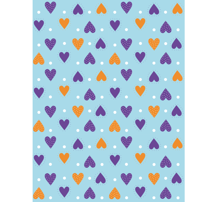 Blue heart pattern romantic roller blind - TenStickers