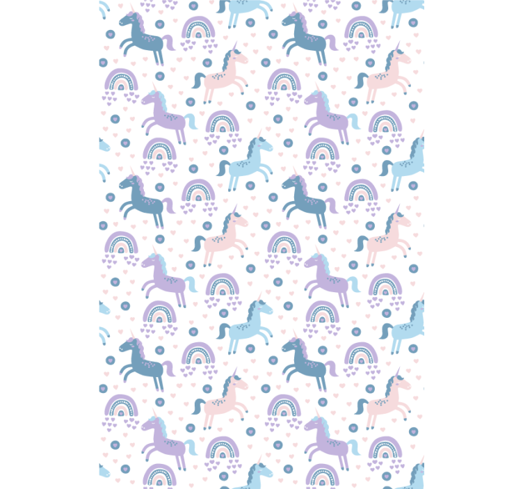Blue unicorns and rainbows children room roller blind - TenStickers