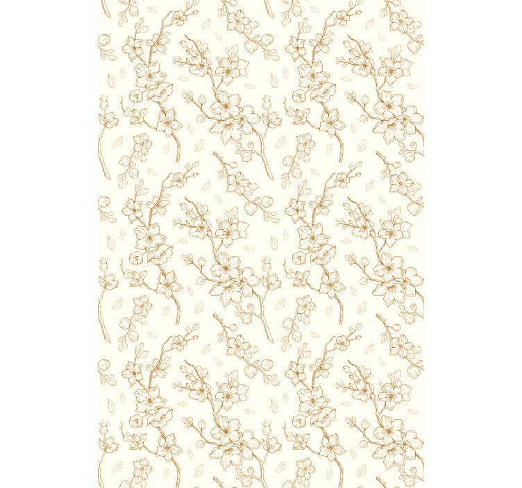 Simple beige blossom pattern flowers and plants roller blind - TenStickers