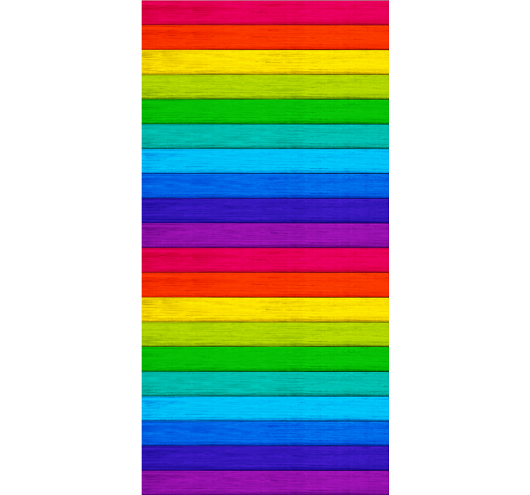 Rainbow wooden planks texture and pattern roller blind - TenStickers