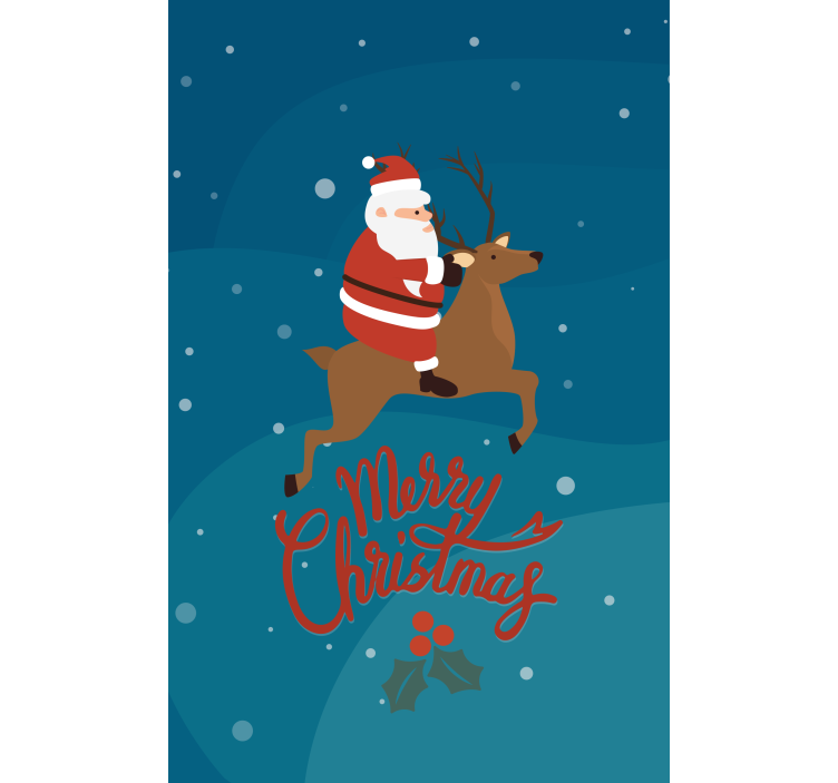 Santa Riding Reindeer original roller blind - TenStickers