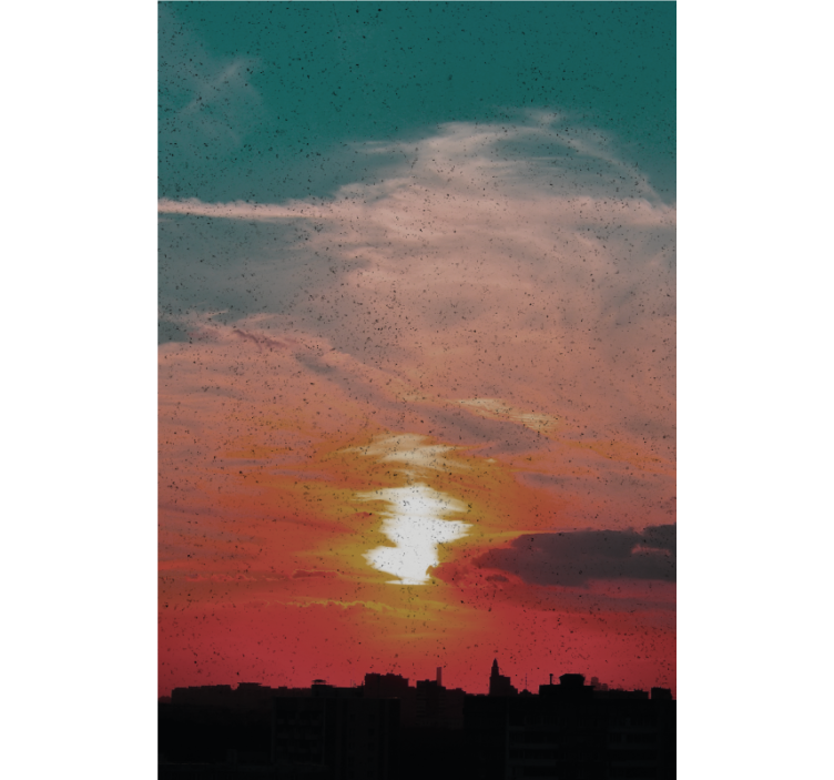 Sunset Over City cloud roller blind - TenStickers