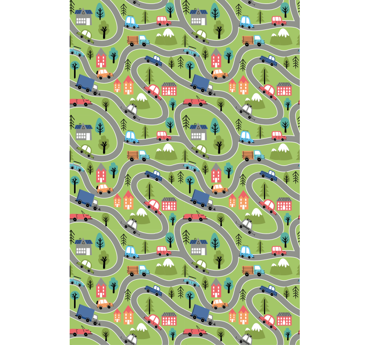 Colorful vehicle roads children room roller blind - TenStickers