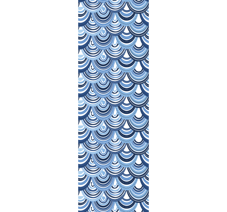 Blue wave patterns texture and pattern roller blind - TenStickers
