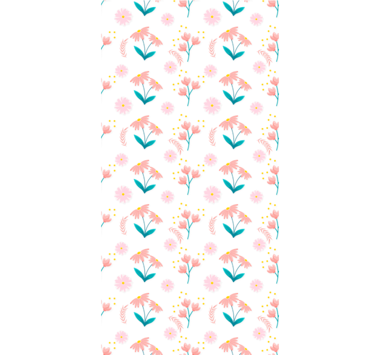 Pink echinacea pattern flowers and plants roller blind - TenStickers