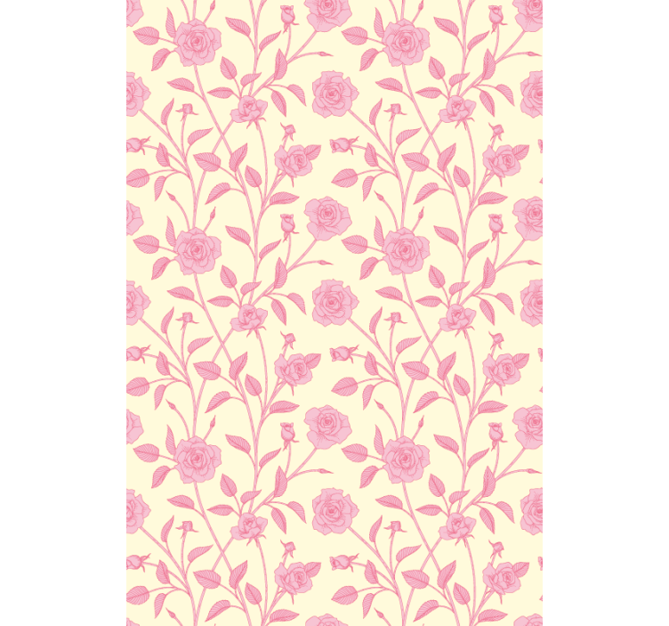 Pink Rose Floral flowers and plants roller blind - TenStickers