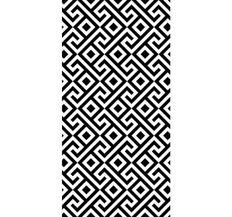 Geometric Black White texture and pattern roller blind - TenStickers