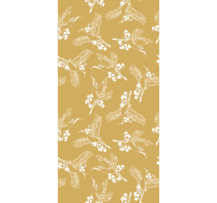 Graceful Avian Theme flowers and plants roller blind - TenStickers