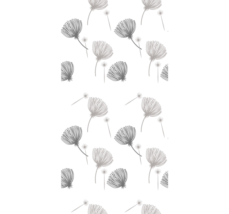 Soft grey pattern flowers and plants roller blind - TenStickers