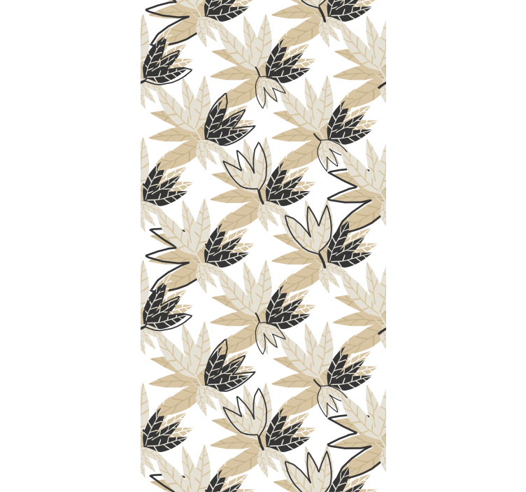 Beige leaves pattern Nordic blind - TenStickers