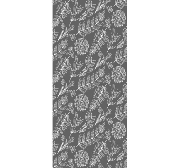 Floral Outline Pattern flowers and plants roller blind - TenStickers