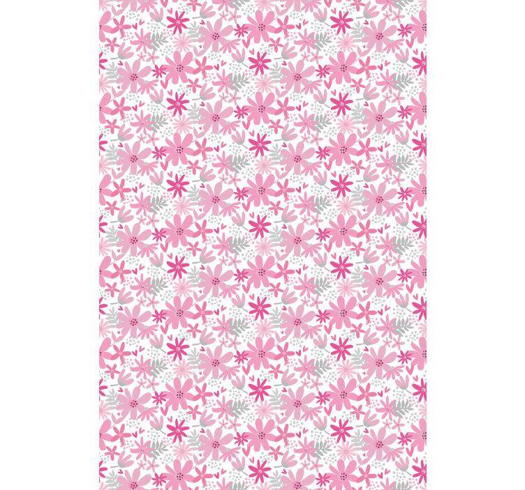 Pink flowers pattern kitchen roller blind - TenStickers