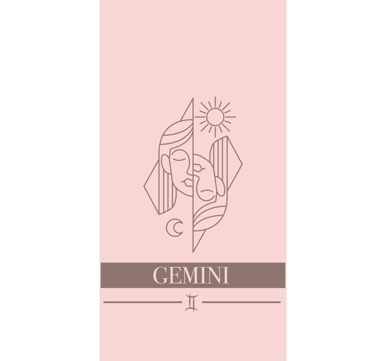 Gemini Zodiac Design text roller blind - TenStickers