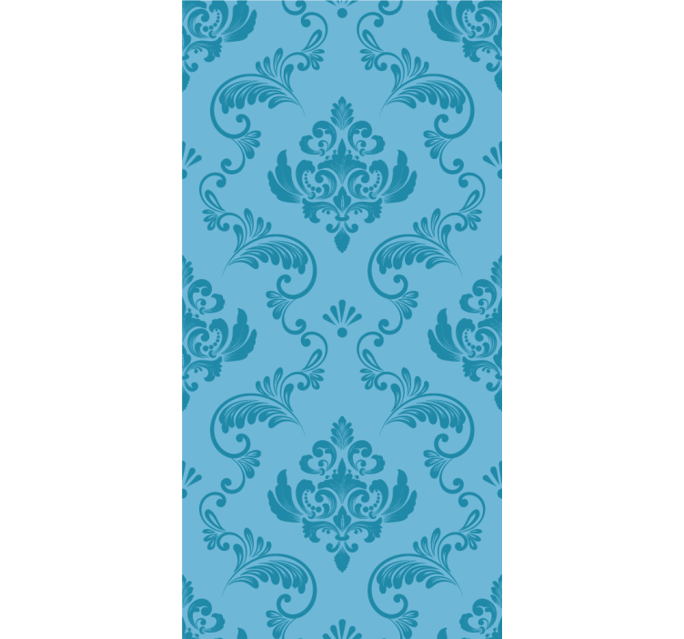 Blue Damask pattern elegant roller blind - TenStickers