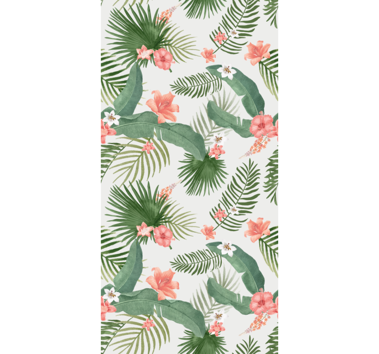 Tropical green design flowers and plants roller blind - TenStickers