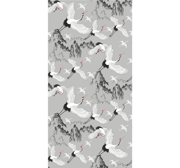 Elegant cranes and peaks animal roller blind - TenStickers