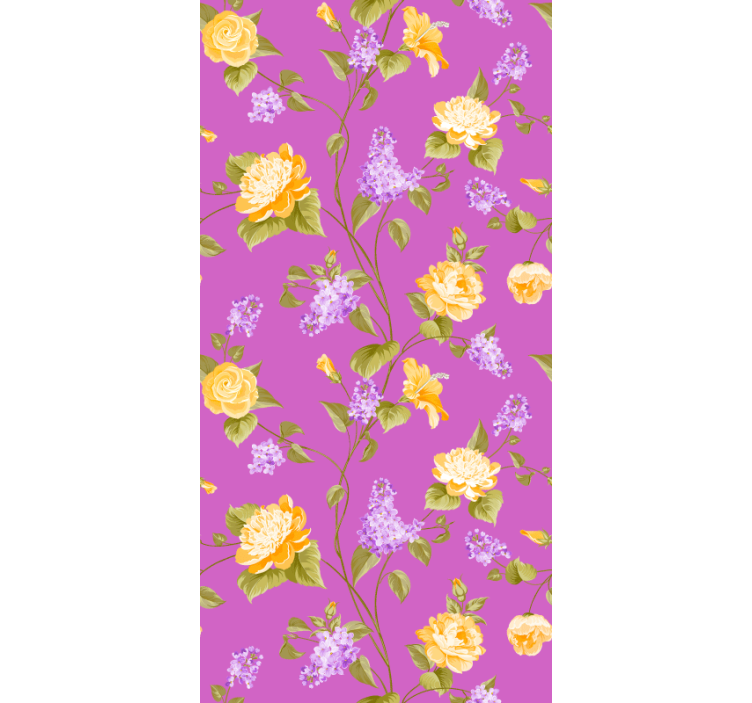 Floral Blossom Panes flowers and plants roller blind - TenStickers