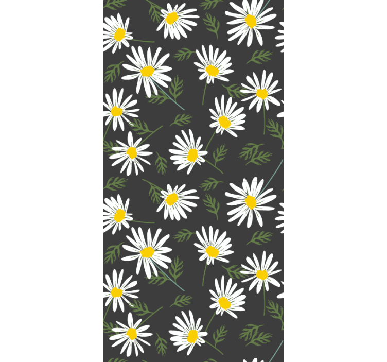 Daisy Floral Pattern flowers and plants roller blind - TenStickers