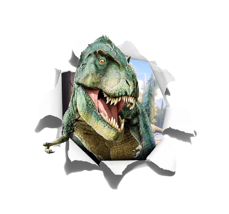 3D angry t-rex Childrens blind - TenStickers