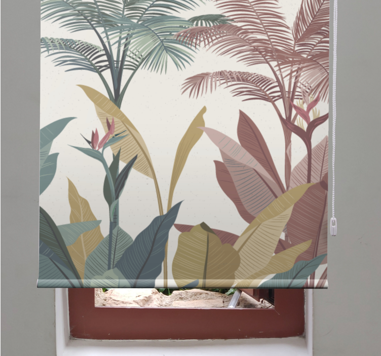Terracotta tropical plants Tree blind - TenStickers