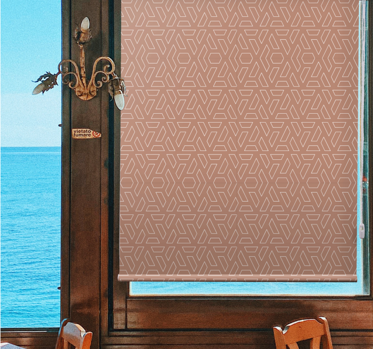 Abstract beige geometric pattern modern roller blind - TenStickers