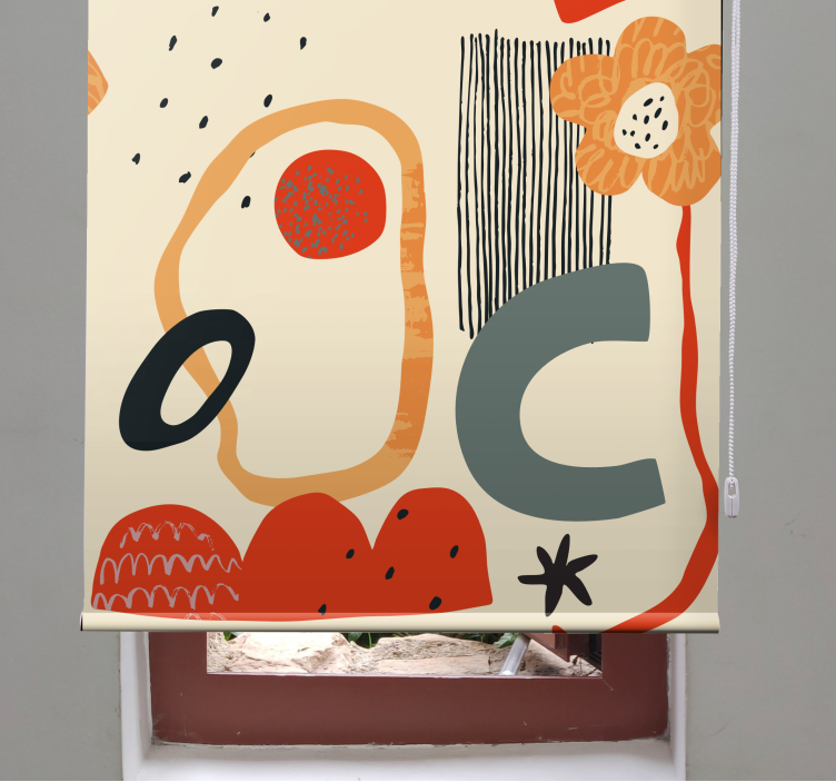 Abstract Floral Composition roller blind - TenStickers