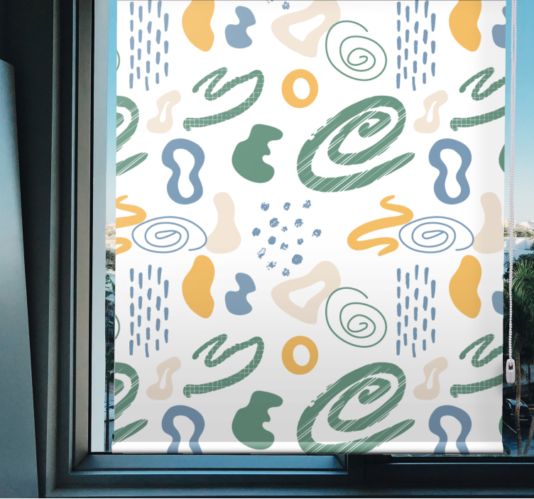 Abstract painted shapes modern roller blind - TenStickers