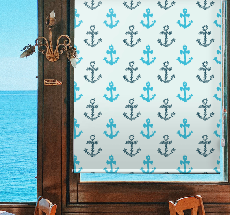 Anchors Pattern Design roller blind - TenStickers