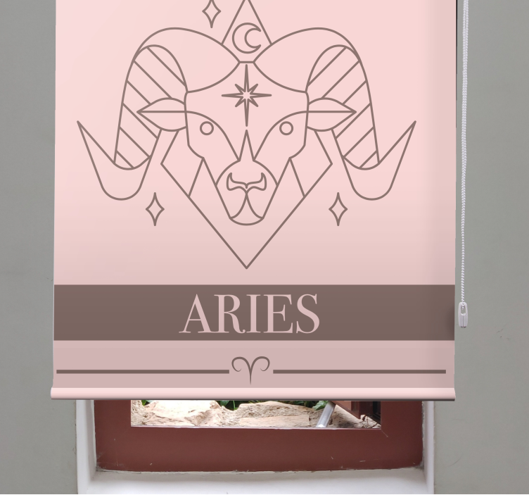 Aries zodiac symbol text roller blind - TenStickers