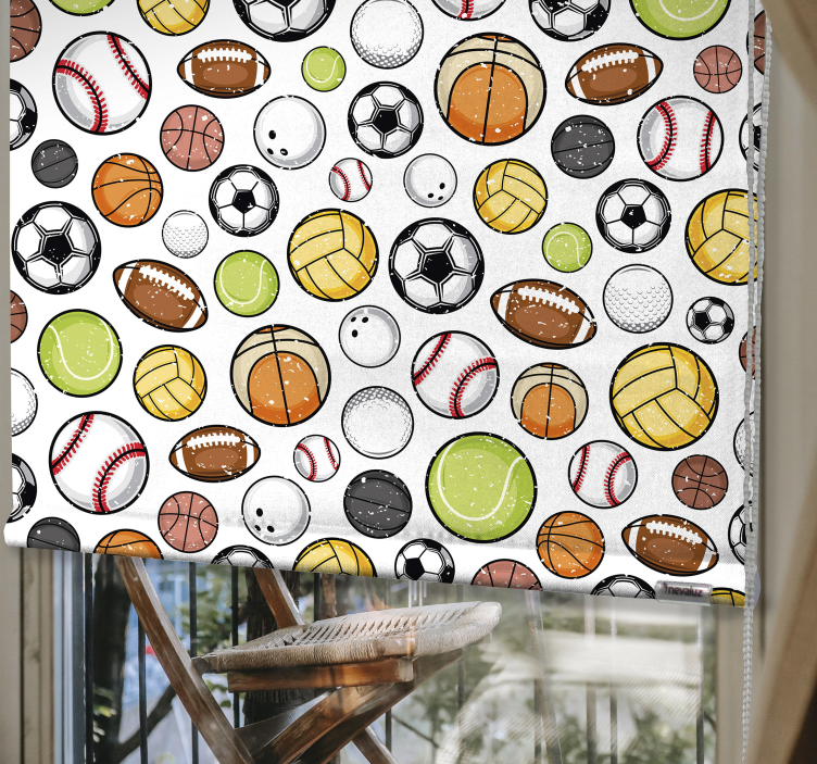 Assorted Balls Equipment sports roller blind - TenStickers